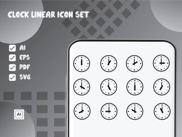 Clock Linear Icon Pack preview picture
