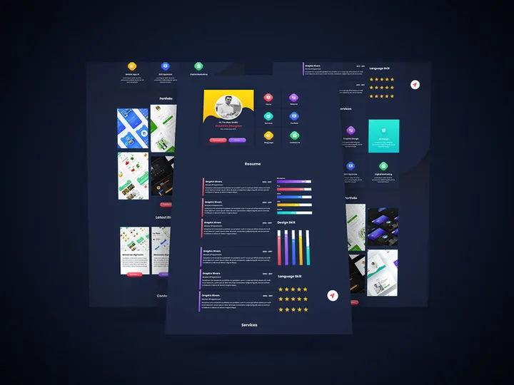 CV Resume One Page XD Free Template