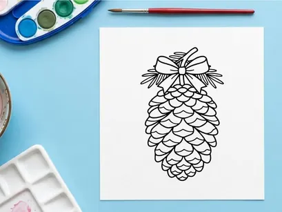 Enfeite de pinheiro decorativo para decoração de fim de ano. Peça central elegante e natural para ambientes festivos.