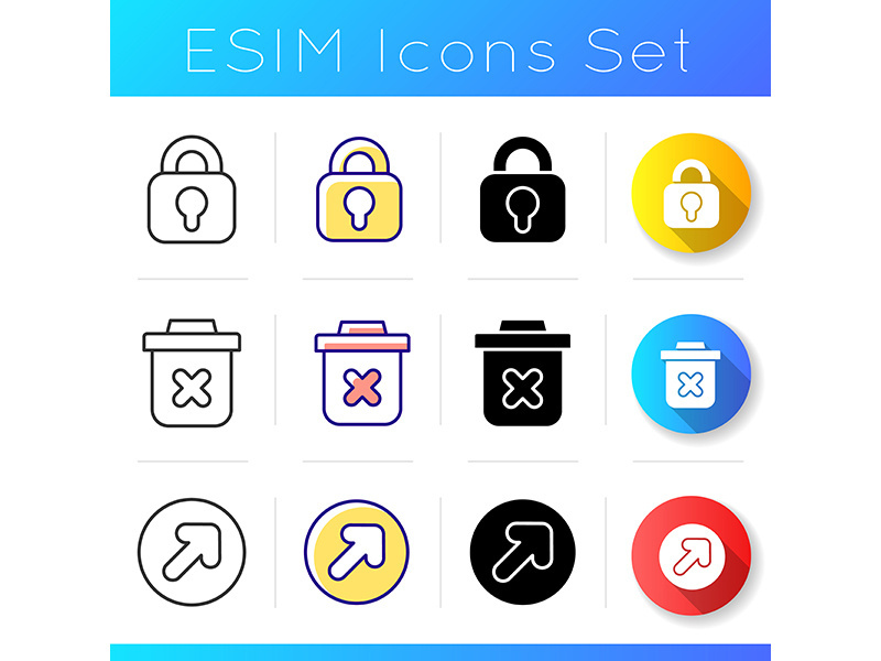 Interface for mobile application icons set