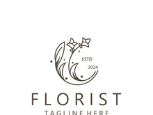 Flower logo design Floral emblem. Cosmetics, Spa, Beauty salon identity, Boutique and wedding invitations