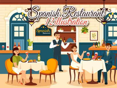 12 Spanish Restaurant Illustration