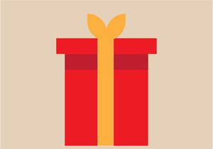 Flat design gift box in Adobe illustrator