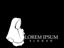 Hijab logo black background vector