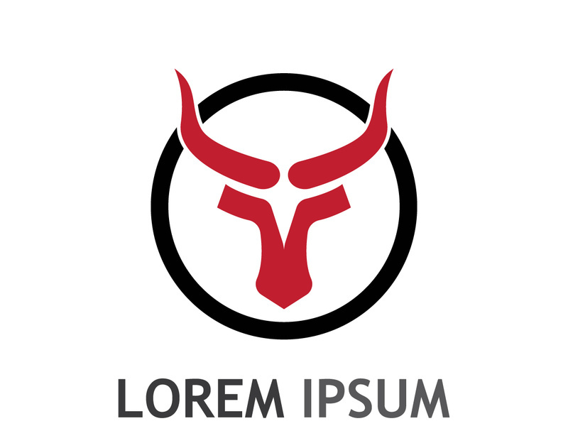 Vintage bull head horns logo