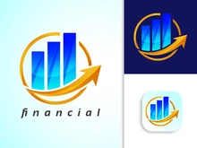 Accounting financial gradient logo, Financial Advisors logo design vector