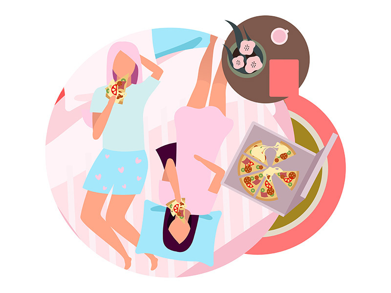 Girls party flat concept icon