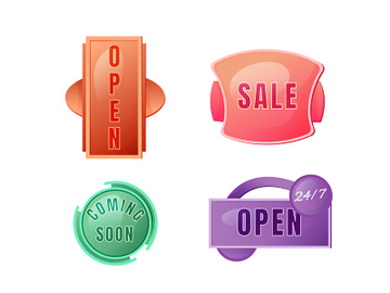 Store vector board sign illustrations set preview picture