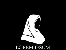 Hijab logo black background vector