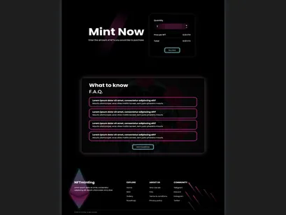 NFT Market Landing Page Template Design