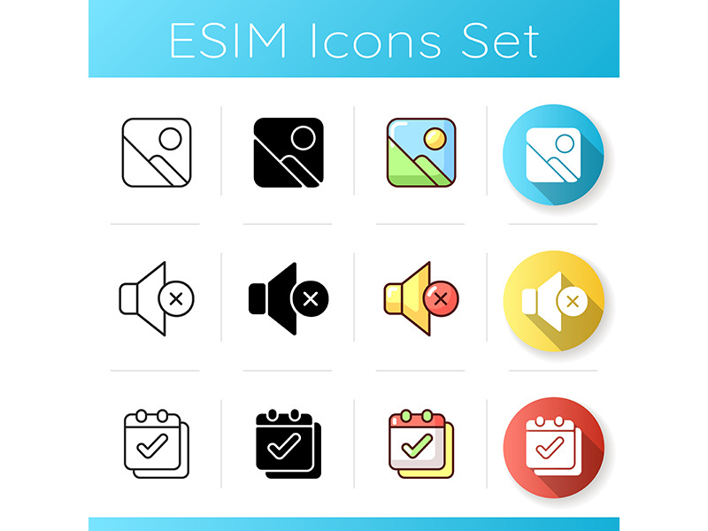 Smartphone interface icons set