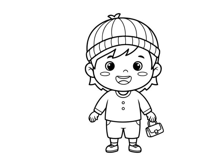Crying child in baseball cap vector illustration flat design