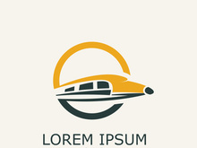 Modern Train logo image design transport railway icon template