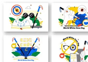 10 International White Cane Day Illustration