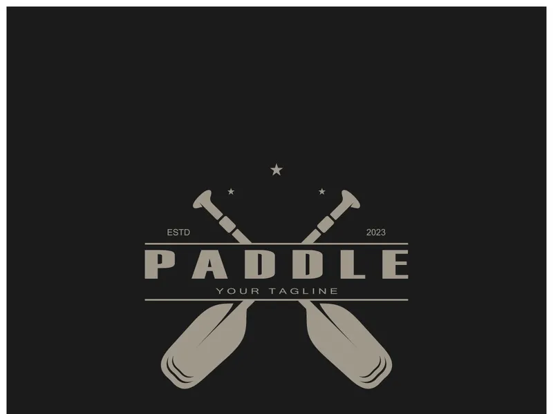 simple paddle logo,design for surfing,rafting,canoe,boat,surfing and rowing equipment business,vector