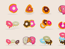 Donut Icon Illustration, Isolated Vector, Cartoon Style Food Concept