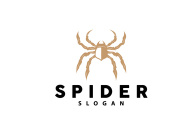 Spider Logo, Insect Animal Vector, Premium Vintage Design