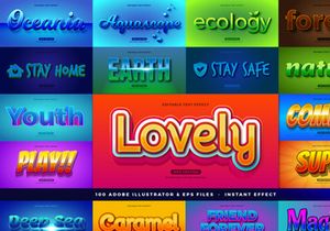100 in 1 Bundle Multipurpose Text Effect Style