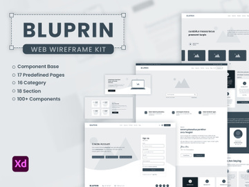 Bluprin – Adobe XD Wireframe Kit For Web preview picture
