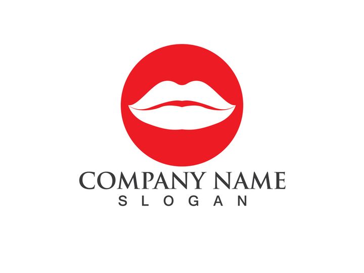 Lips woman logo and symbol vector
