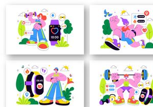10 Smart Wearable Fitness Band Illustration