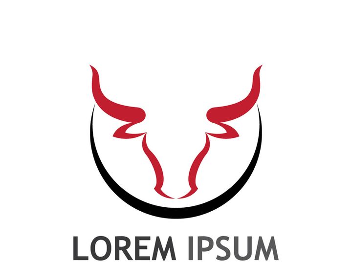 Vintage bull head horns logo