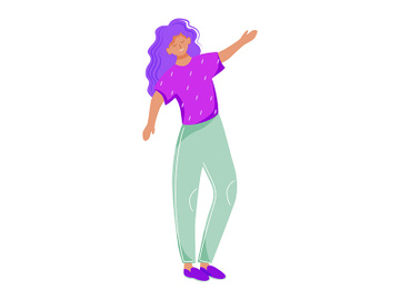 Dancing girl flat vector illustration preview picture