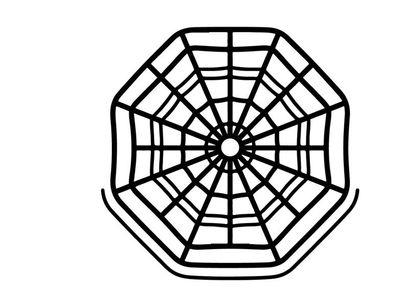 Geometric stained glass window design with radial symmetry. Vector-style decorative pattern for gothic or Halloween-themed projects.