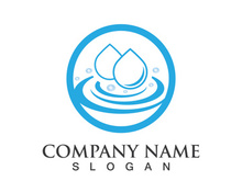 Blue water drop vector logo icon illustration images