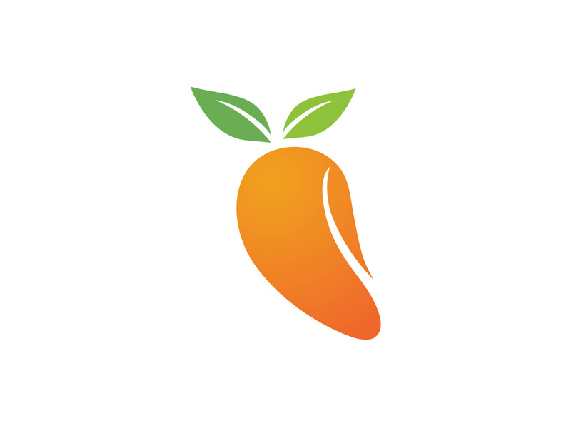 Mango in flat style. Mango vector logo. Mango