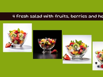 Fresh salad with fruits, berries and herbs preview picture