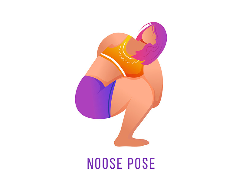 Noose pose flat vector illustration