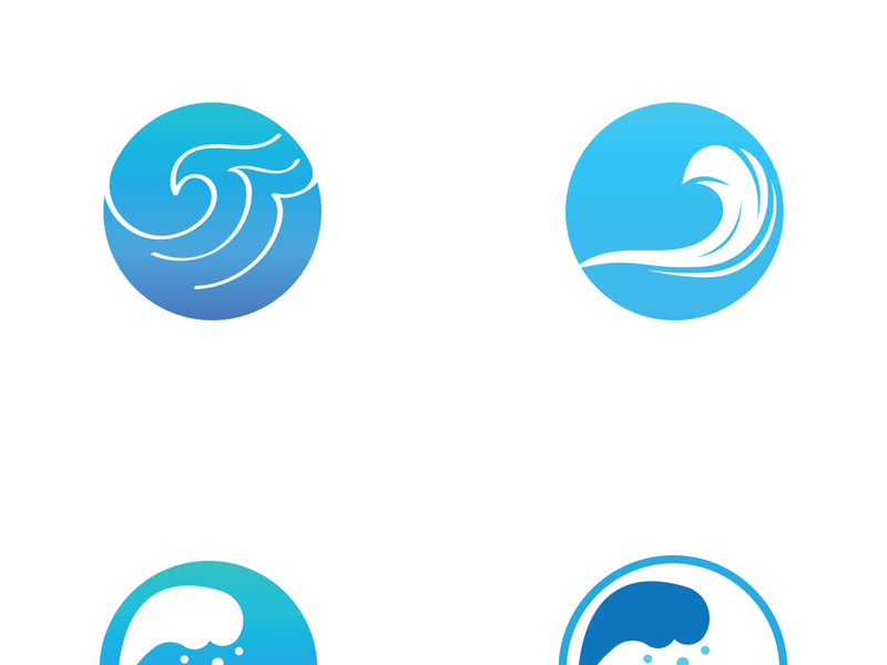 Ocean water wave wave logo design.