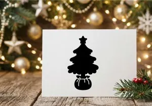 Silhouette of Christmas Tree in a Pot for Holiday Celebrations