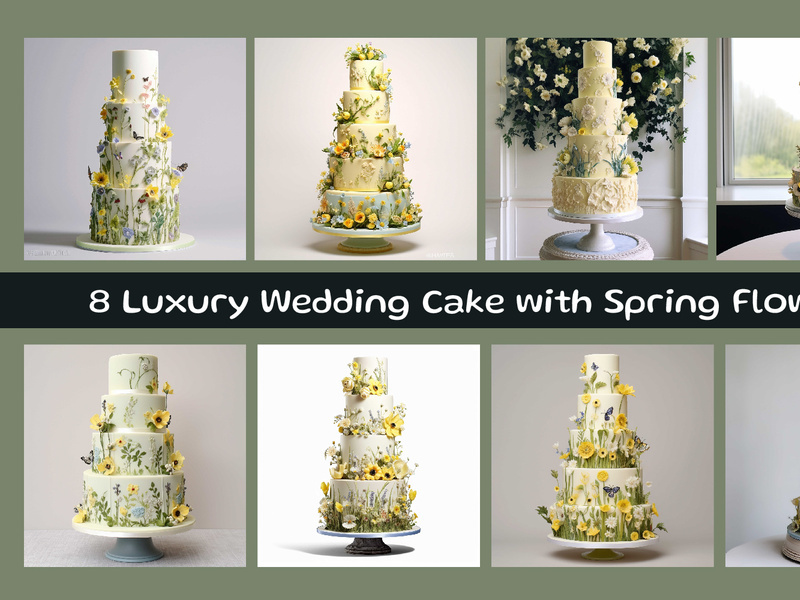 Luxury Wedding Cake with Spring Flowers