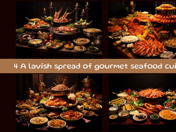 A lavish spread of gourmet seafood cuisine preview picture