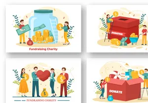 12 Fundraising Charity and Donation Illustration