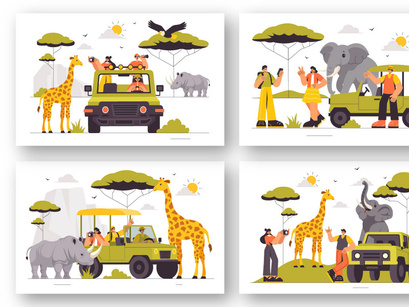 9 Wildlife Safari Experience Illustration