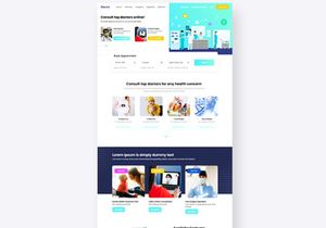 Hospital Management Website Landing Page Mockup