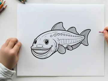 Cartoon tuna fish smiling vector illustration flat design preview picture