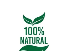100% Natural and organic product badge vector green icon