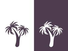 Palm tree summer logo template vector illustration