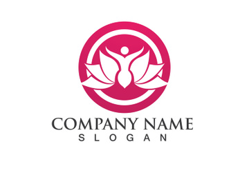 People yoga health in lotus flower logo preview picture