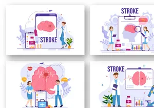 12 Human Brain Stroke Illustration