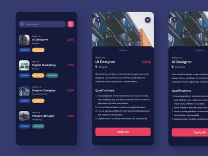 Makaryo - Dark Mode Job Search App