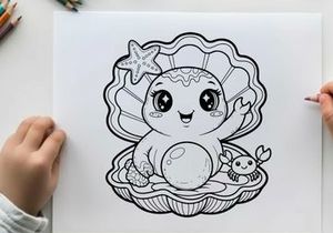 Cute ghost holding crystal ball with bunny vector illustration