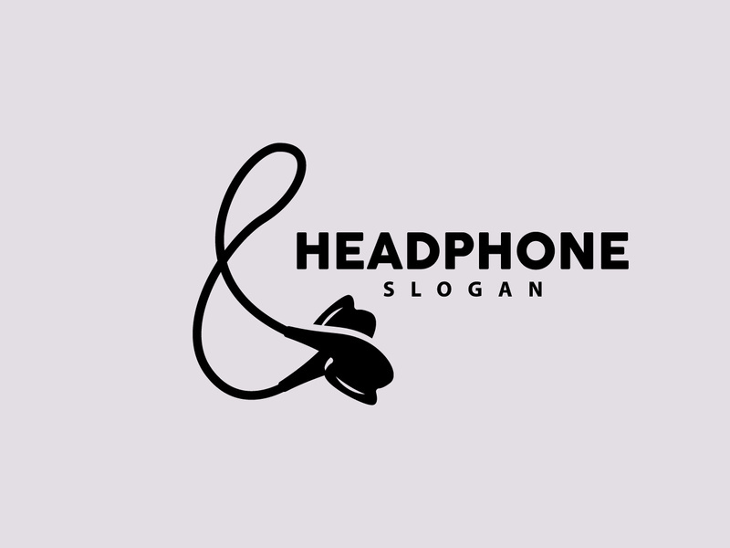 Headset Logo Design Simple Headset Gamer Illustration Template