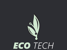 Eco technology business vector design modern. Nature technology logo with leaf and circuit tech minimalist vector illustration