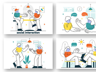10 Social Interaction Illustration