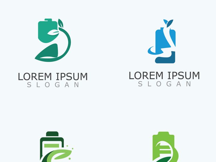 Eco Battery and leaf logo template design illustration vector